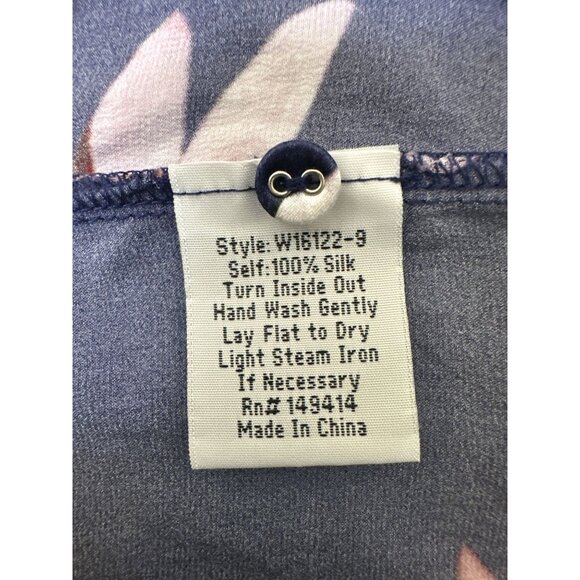 Johnny Was Silk Floral Button-Up Blouse w/Ruffle Collar & Cuffs - Picture 8 of 8